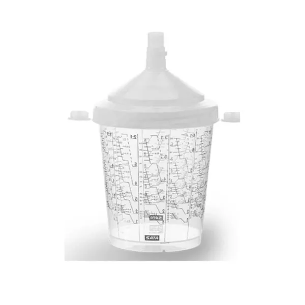 SATA RPS 0,6 l Einwegbecher Standard mit Deckel und Flachsieb 125 µ (50 St. Pack)